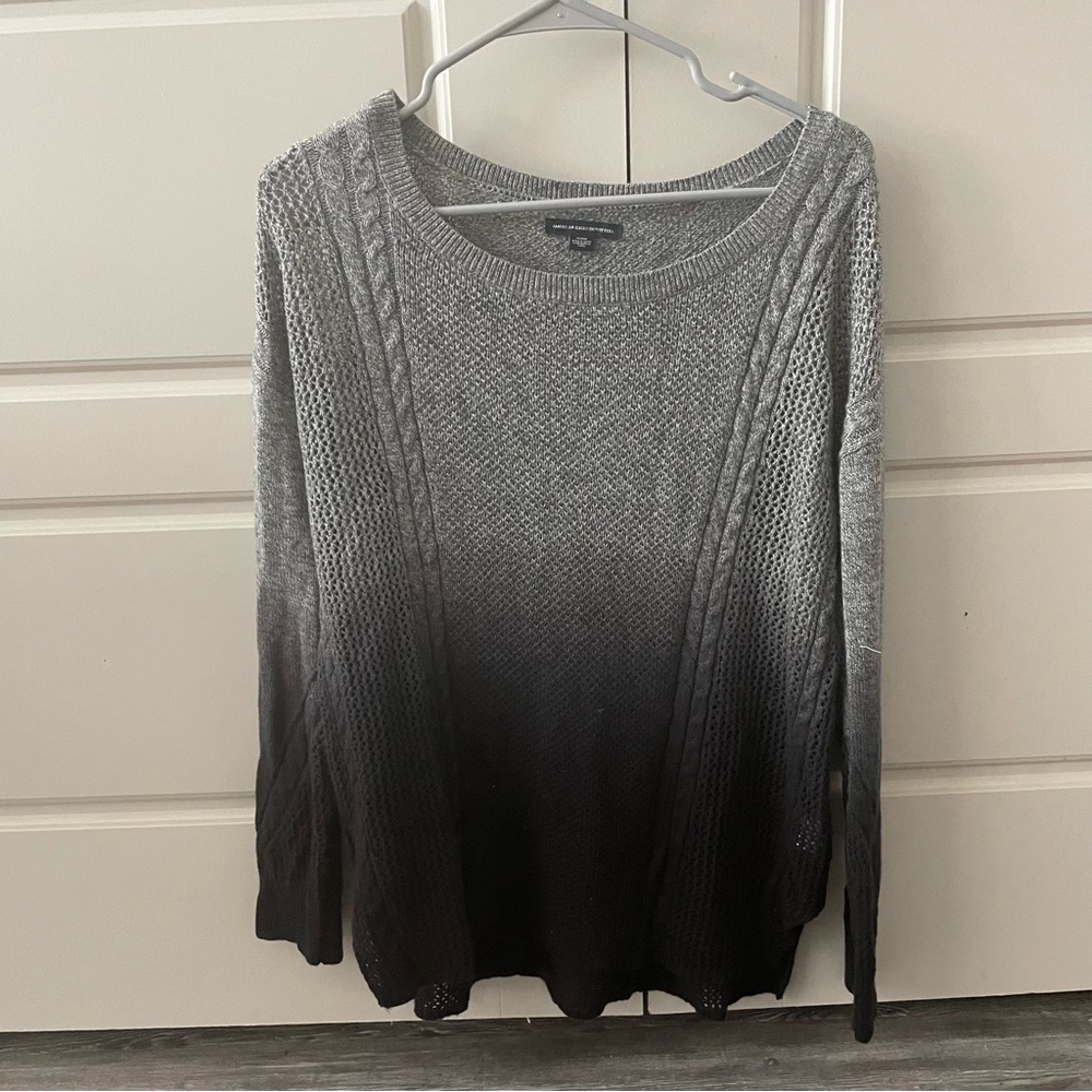 American Eagle Outfitters Oversized Sweater Women medium Gray Ombre Pullover